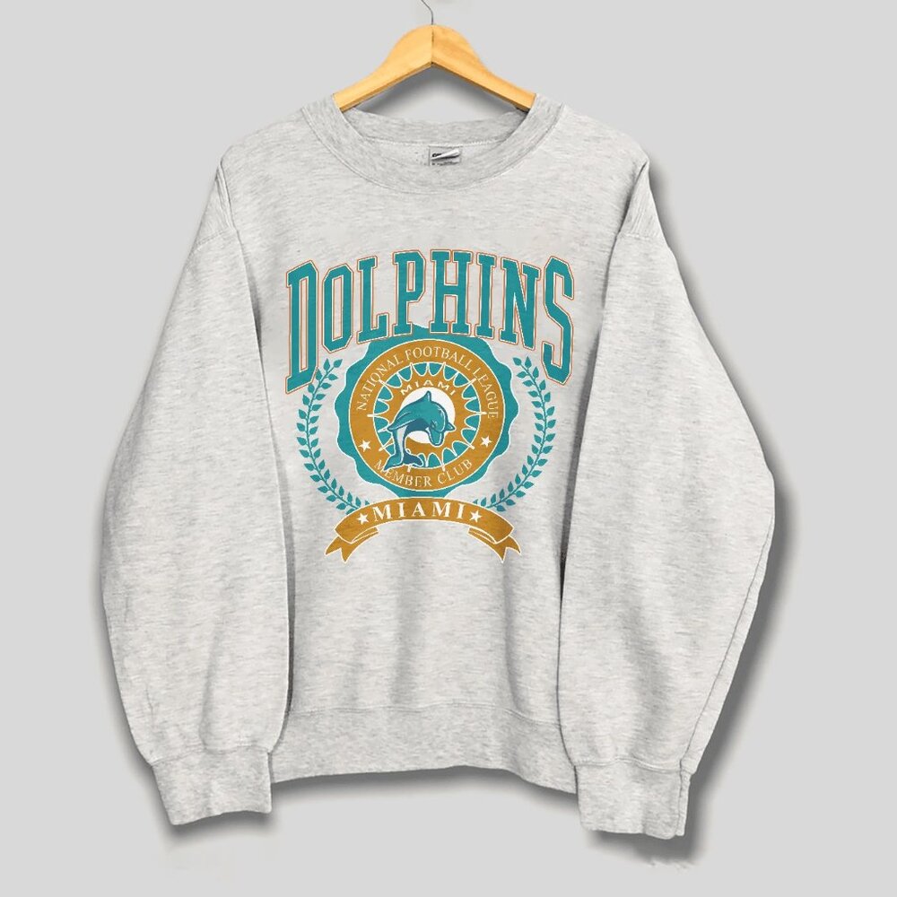 Vintage Miami Dolphins Football Sweatshirt Retro 90s NFL Mens Womens Shirt Tee
